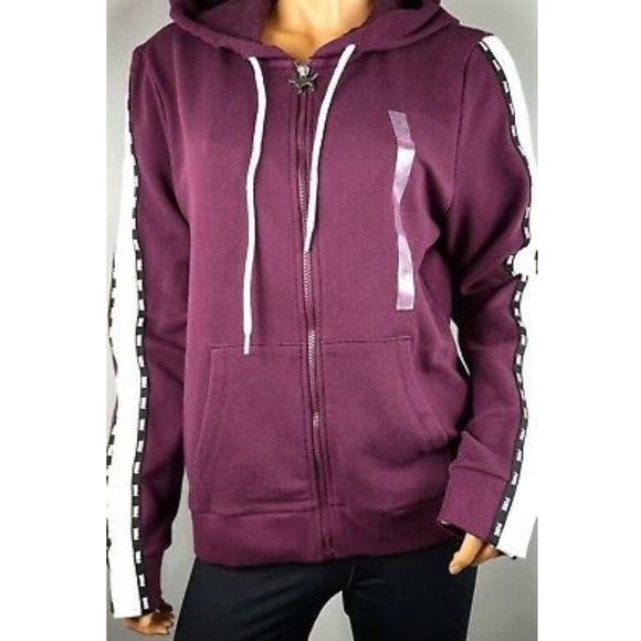 VS PINK Snap Sleeve Perfect Full Zip Hoodie Small - Picture 6 of 7